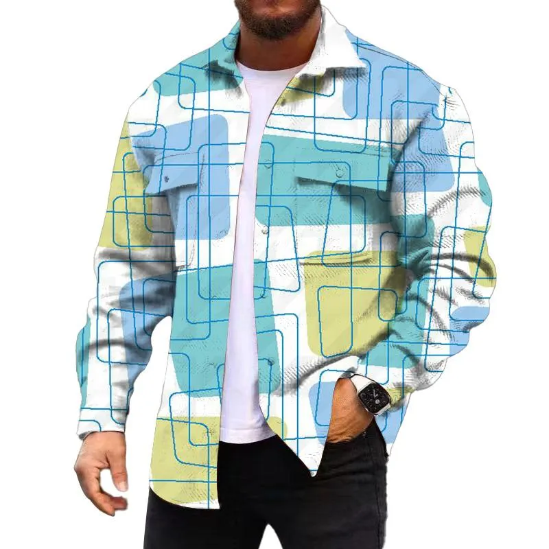 MEN'S CORDUROY PRINT LONG SLEEVE JACKET 43760802YM