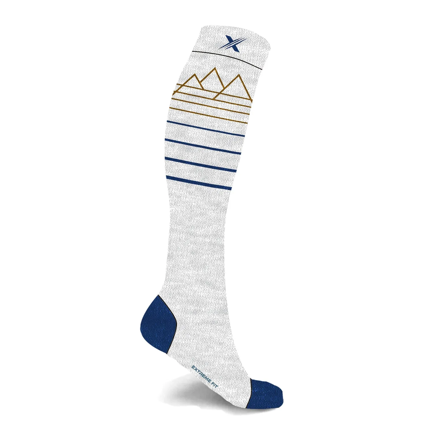 Merino Wool Mountain Scene Compression Socks