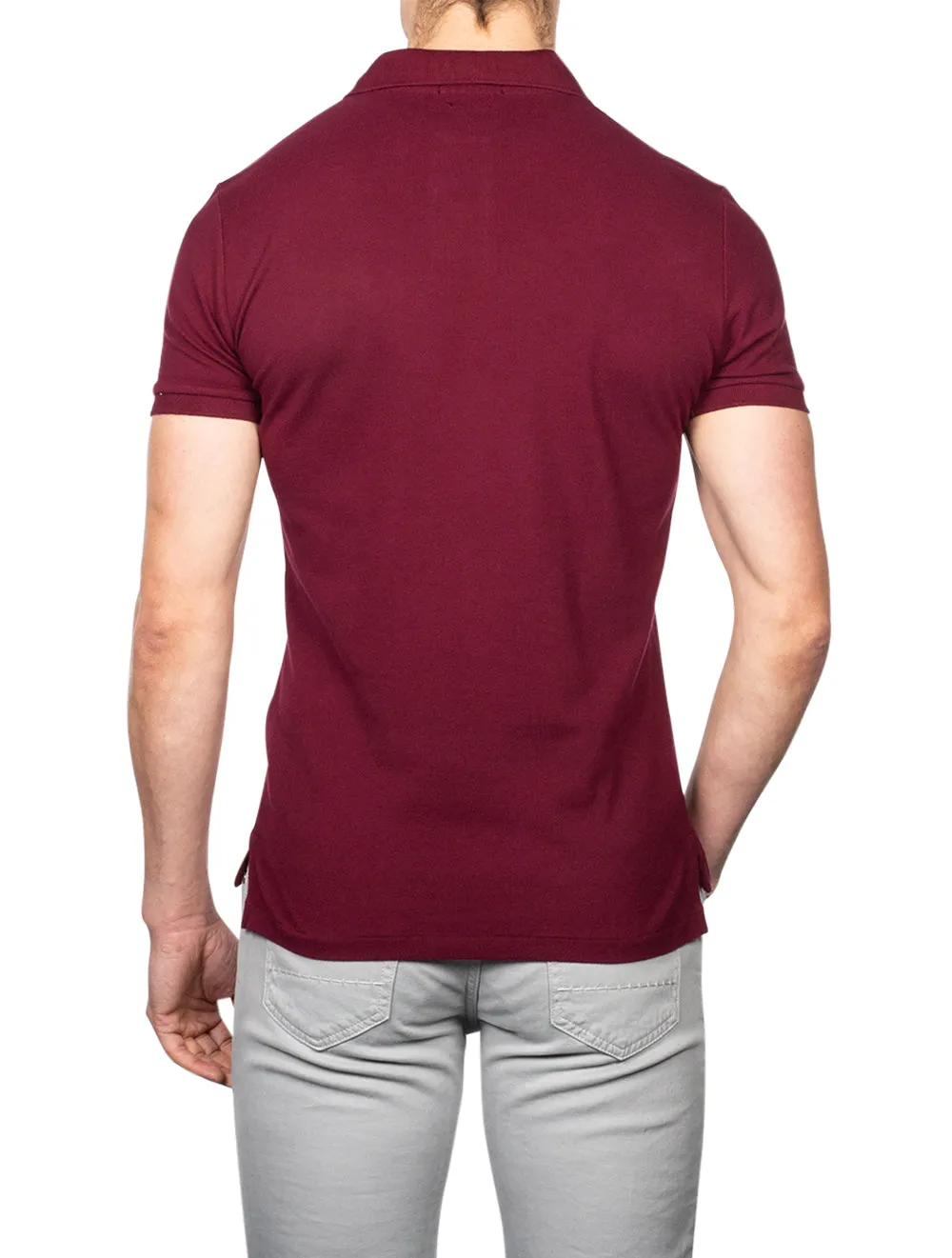 Mesh Polo Shirt Dark Red