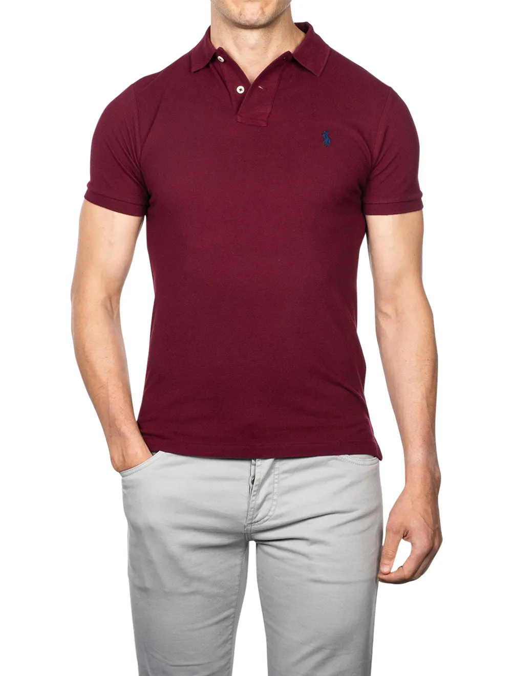 Mesh Polo Shirt Dark Red