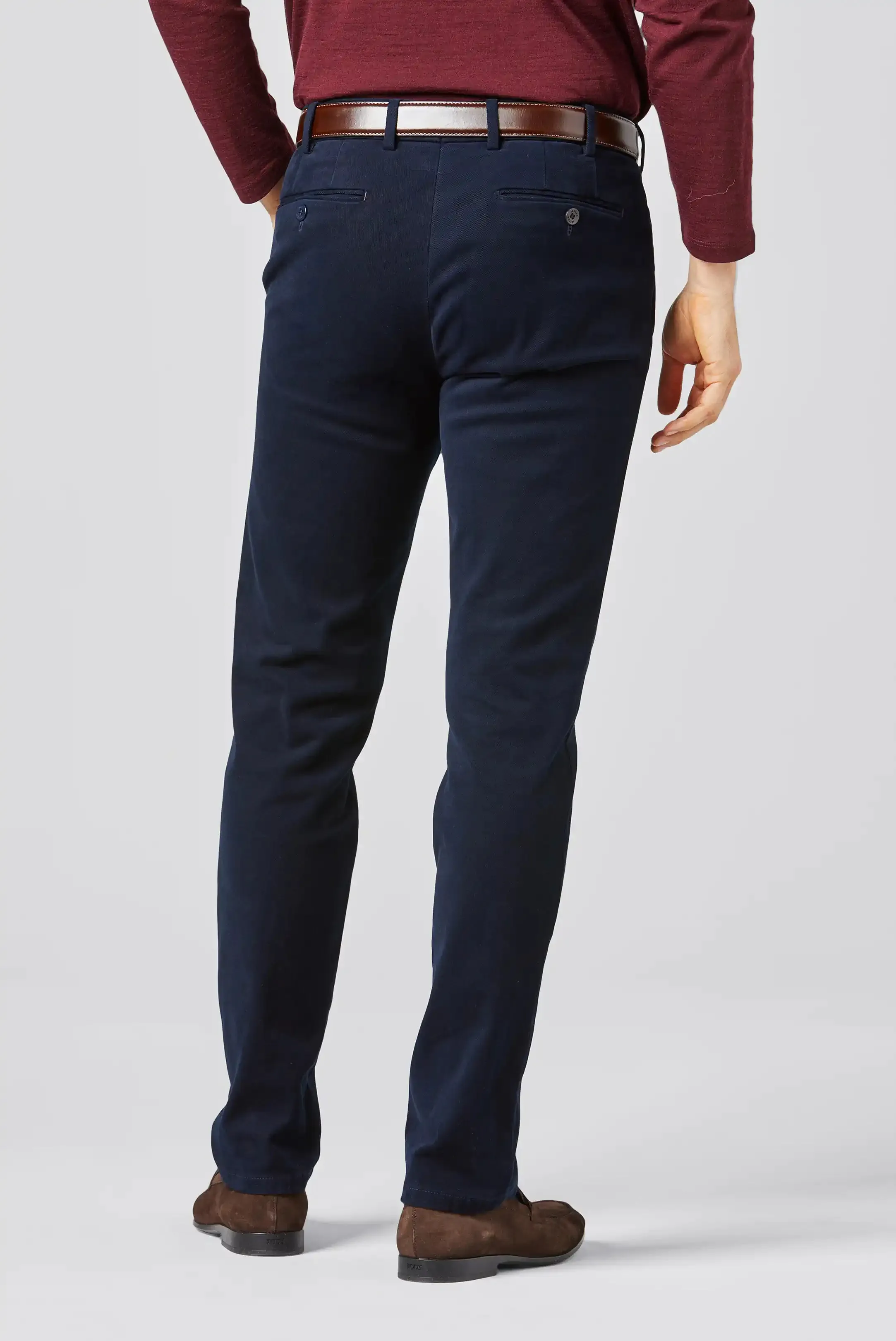 MEYER Exclusive Bonn Trousers - 8572 Luxury Twill Cotton Chino - Navy