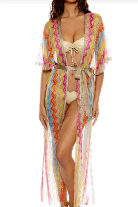 Miami Era Open Front Tie Long Poncho