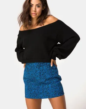 Mini Broomy Skirt in Wild Cat Blue