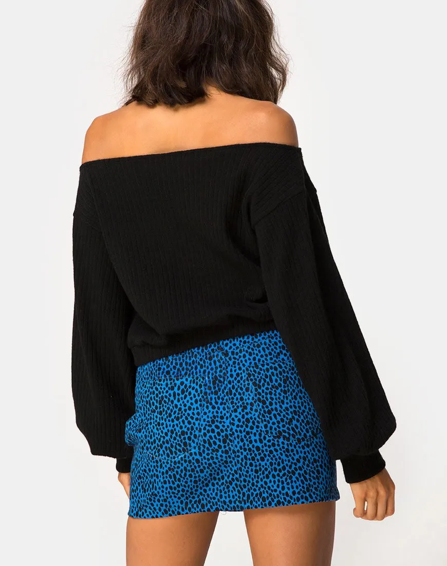 Mini Broomy Skirt in Wild Cat Blue