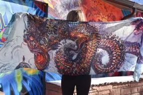 Monarch Dragon Cashmere Silk Scarf