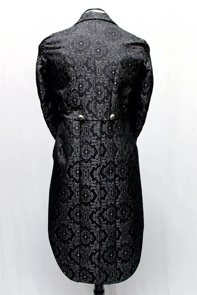 MONTE CRISTO TAILCOAT - BLACK EDWARDIAN BROCADE