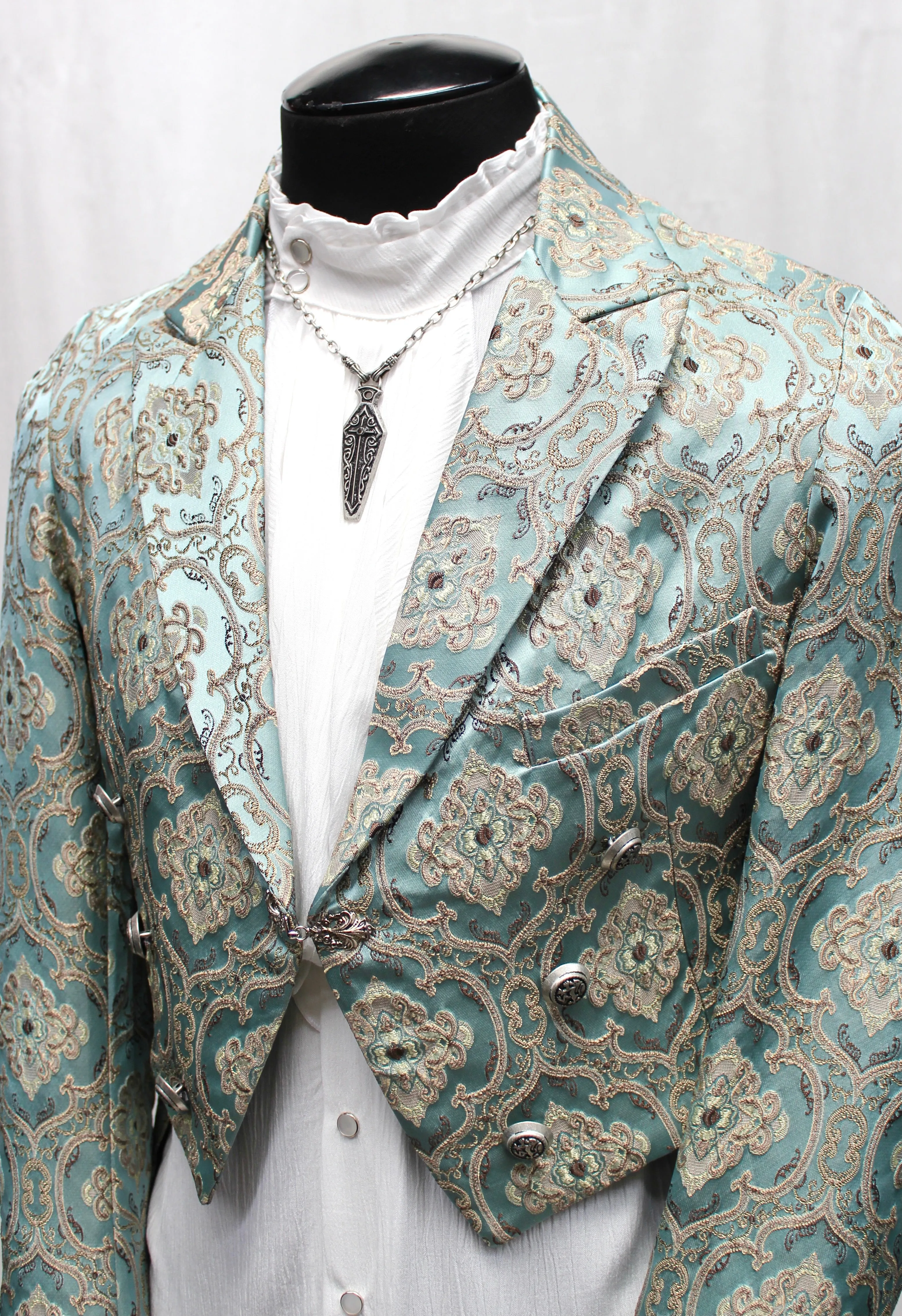 MONTE CRISTO TAILCOAT - GREEN BROCADE