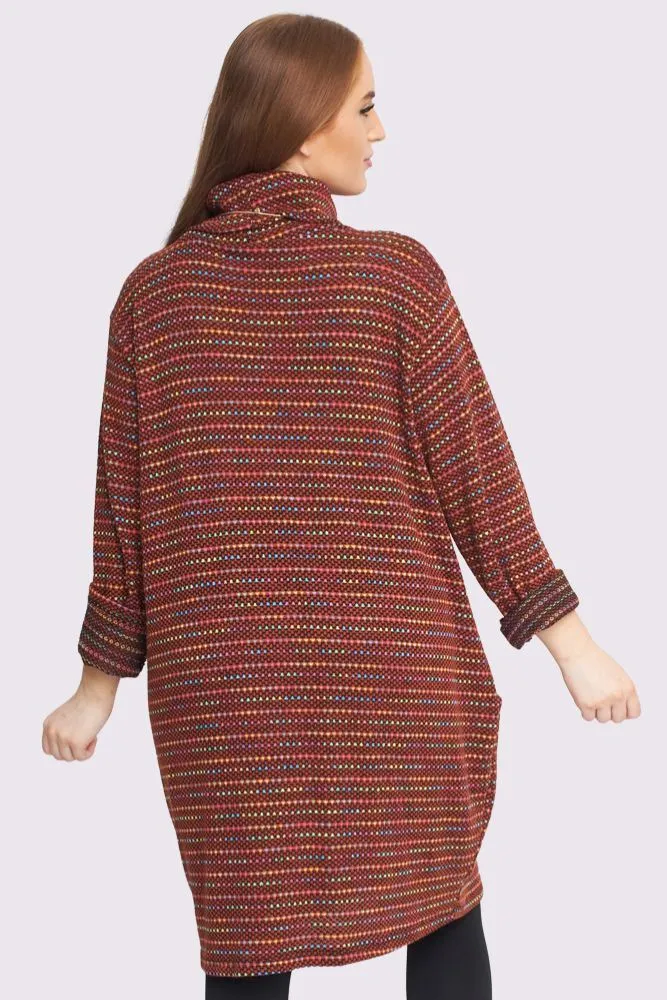 Multicoloured Stripes Front Pockets Dress