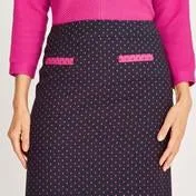 Navy/Fuschia Spot Jacquard Skirt