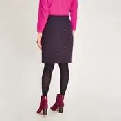 Navy/Fuschia Spot Jacquard Skirt