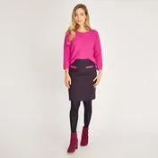 Navy/Fuschia Spot Jacquard Skirt