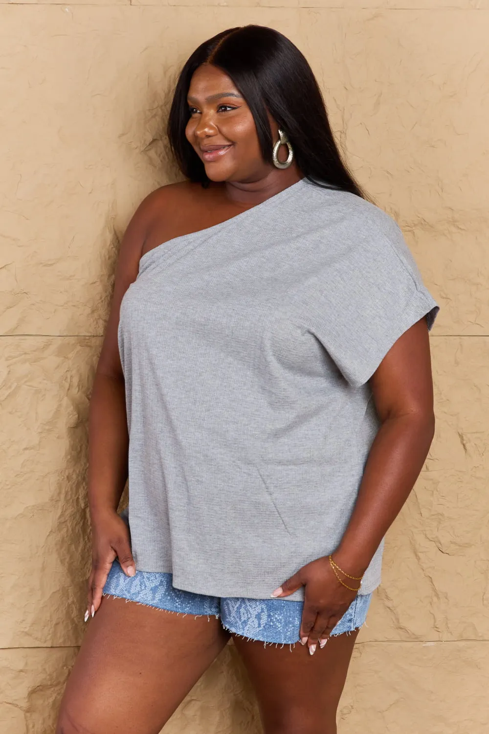 Ninexis in My Groove One Shoulder Loose Top