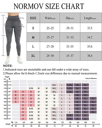 NORMOV Butt Lifting Workout Leggings for Women,Seamless High Waist Gym Yoga Pants Wash Black