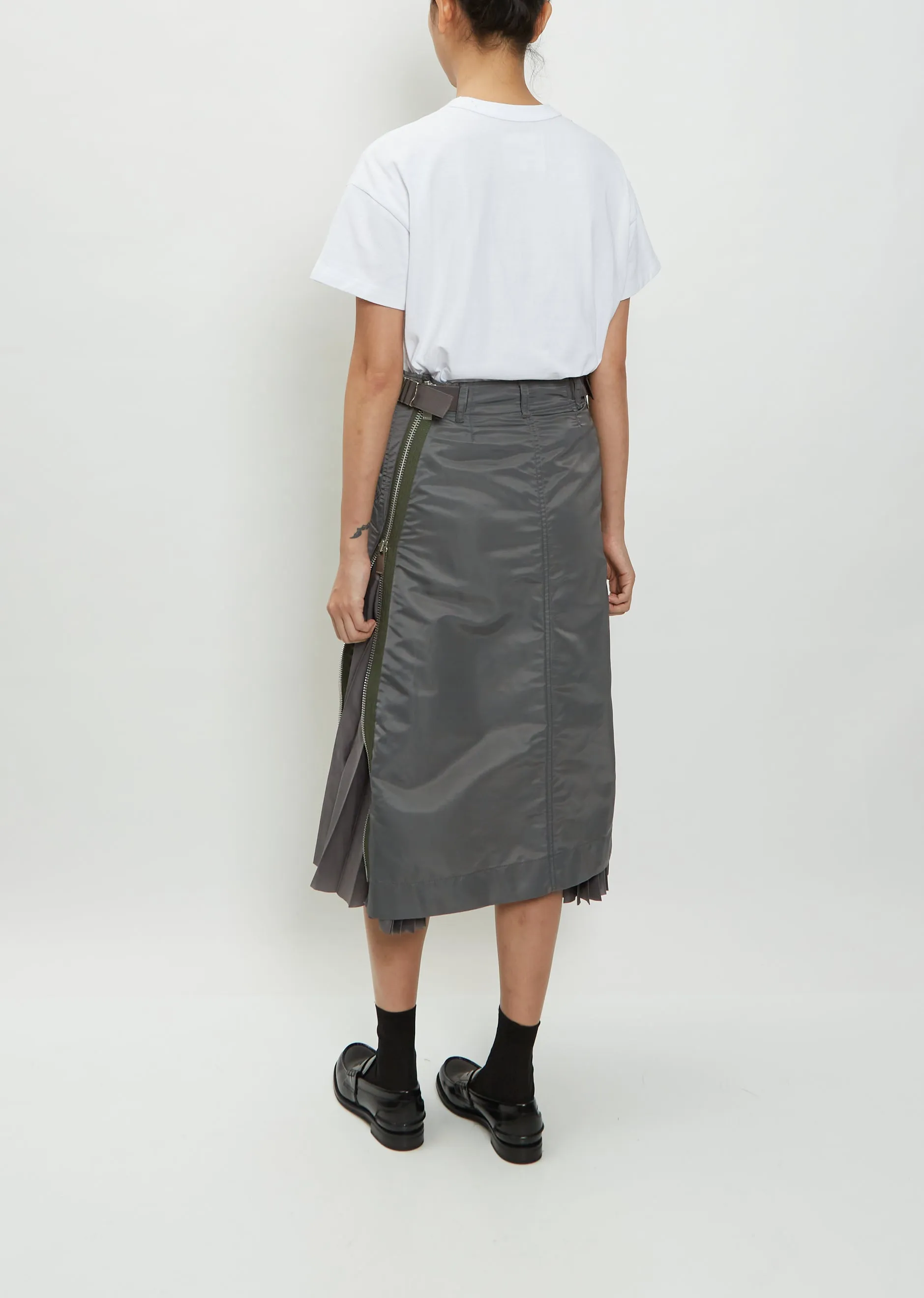 Nylon Twill Mix Skirt