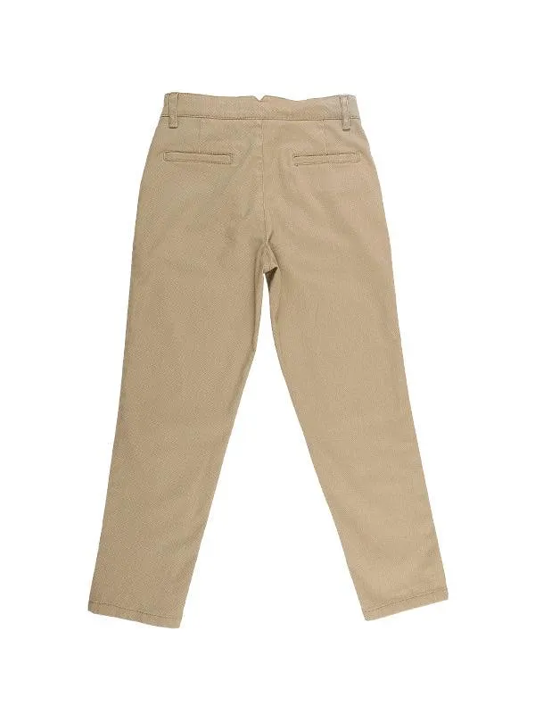 One Friday Beige Solid Chinos