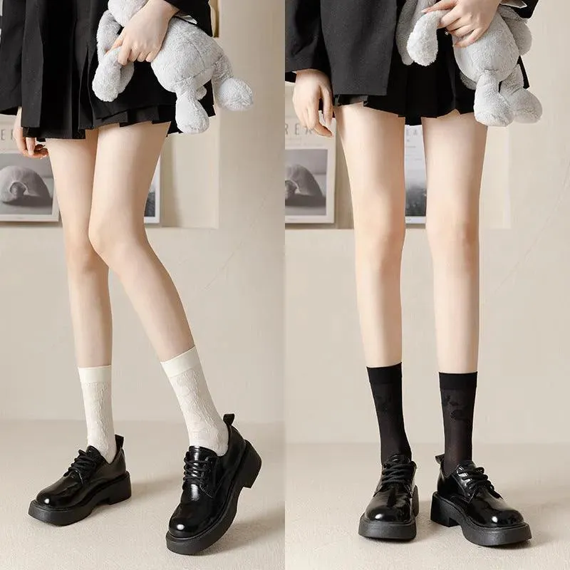 One Pair of Nylon Crew Mesh Socks | Casual Kawaii Outfits