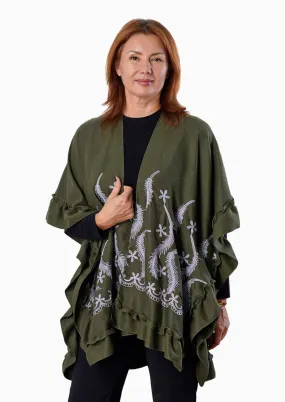 Open Front Embroidered Kimono