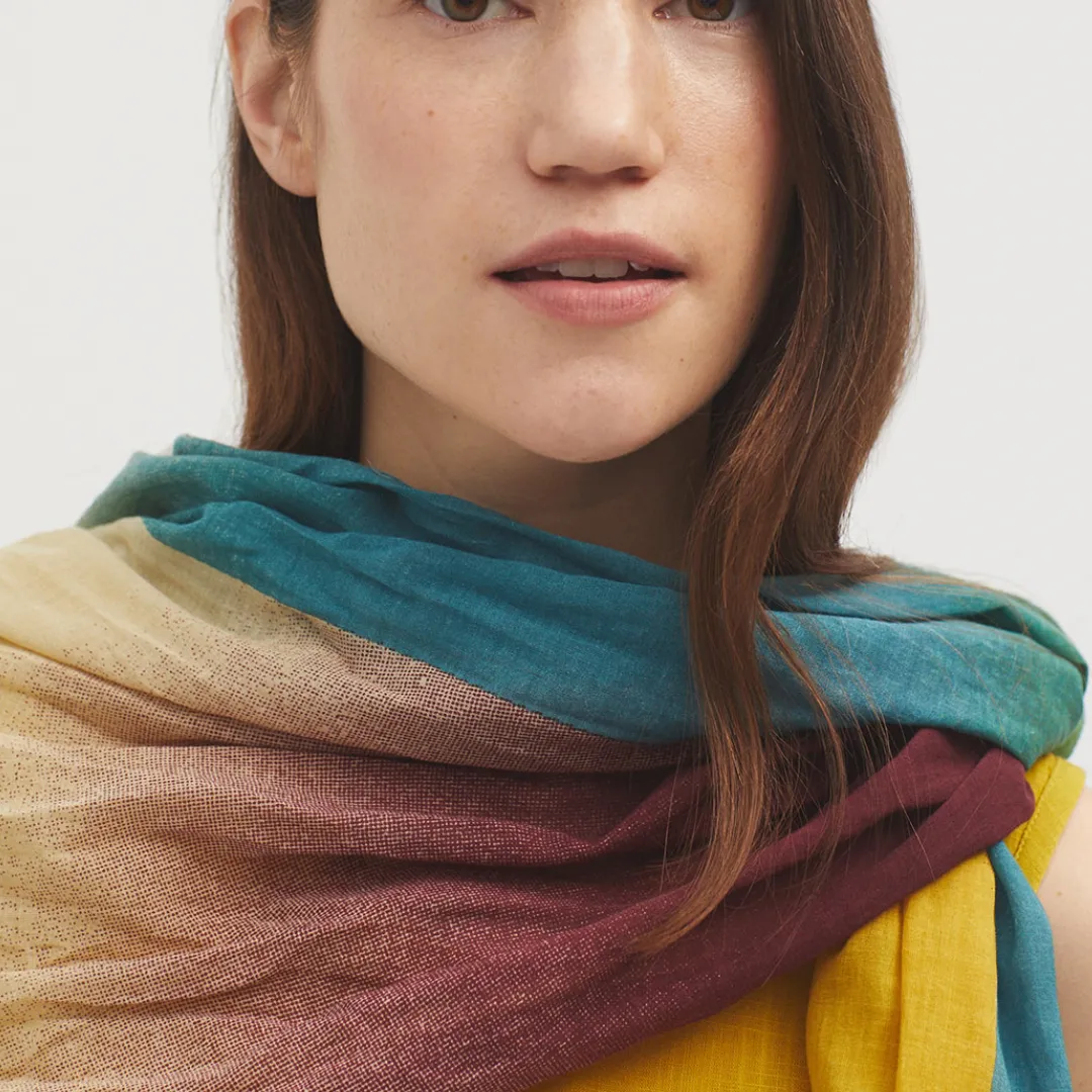 Organic Cotton Foulard - Tie-Dye Yelllow