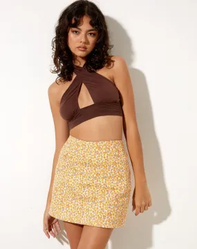 Pelmo Mini Skirt in Flower Garden Yellow