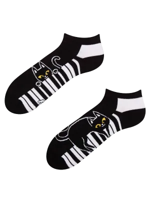 Piano Black & White Low Odd Socks