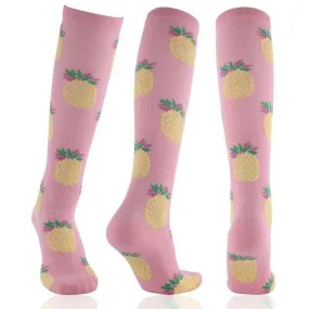 Pink Pineapple Compression Socks