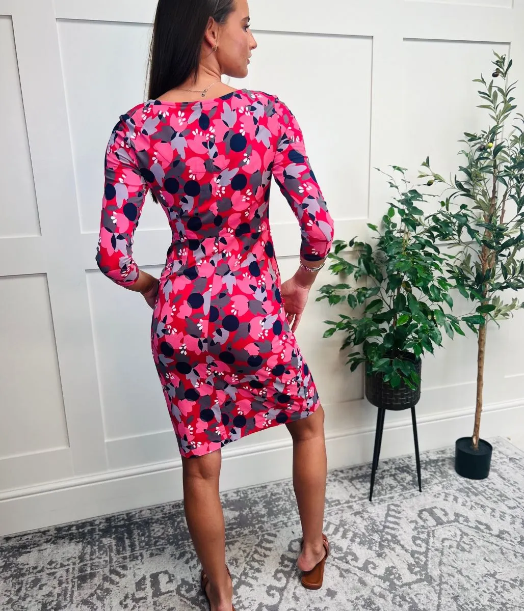 Pink Tess Floral Jersey Dress