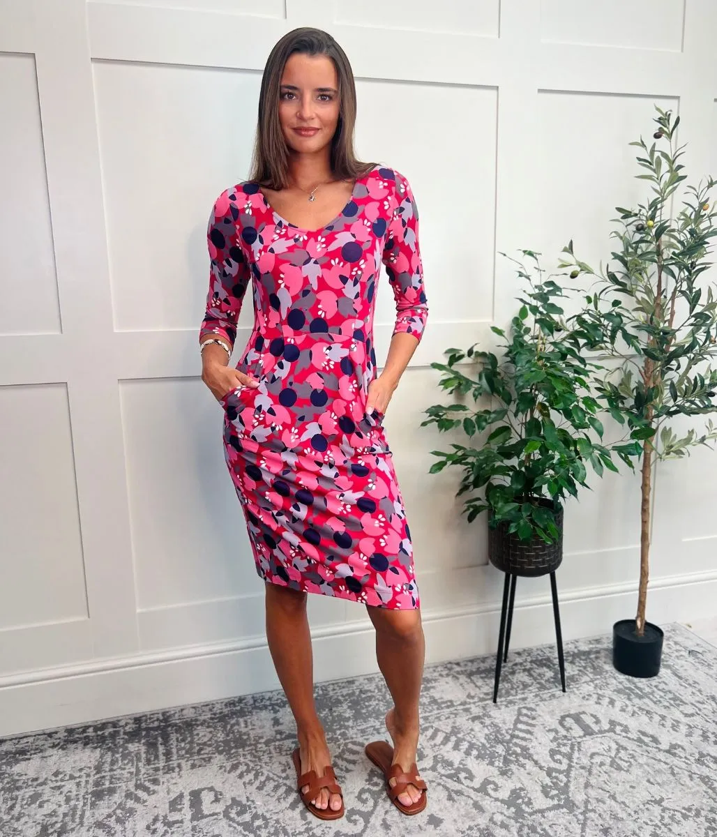 Pink Tess Floral Jersey Dress