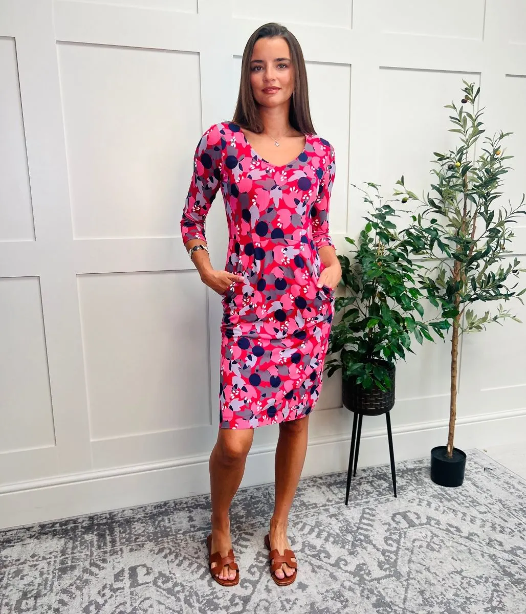 Pink Tess Floral Jersey Dress