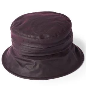 Pleated British Wax Ladies Hat - Merlot by Failsworth