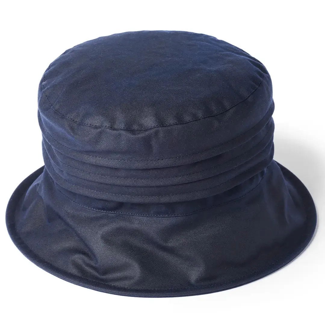 Pleated British Wax Ladies Hat - Navy by Failsworth