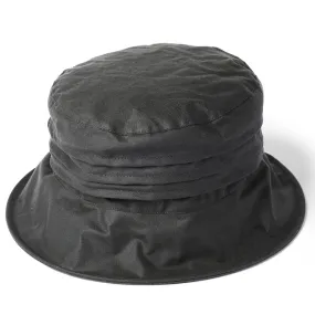 Pleated British Wax Ladies Hat - Olive by Failsworth