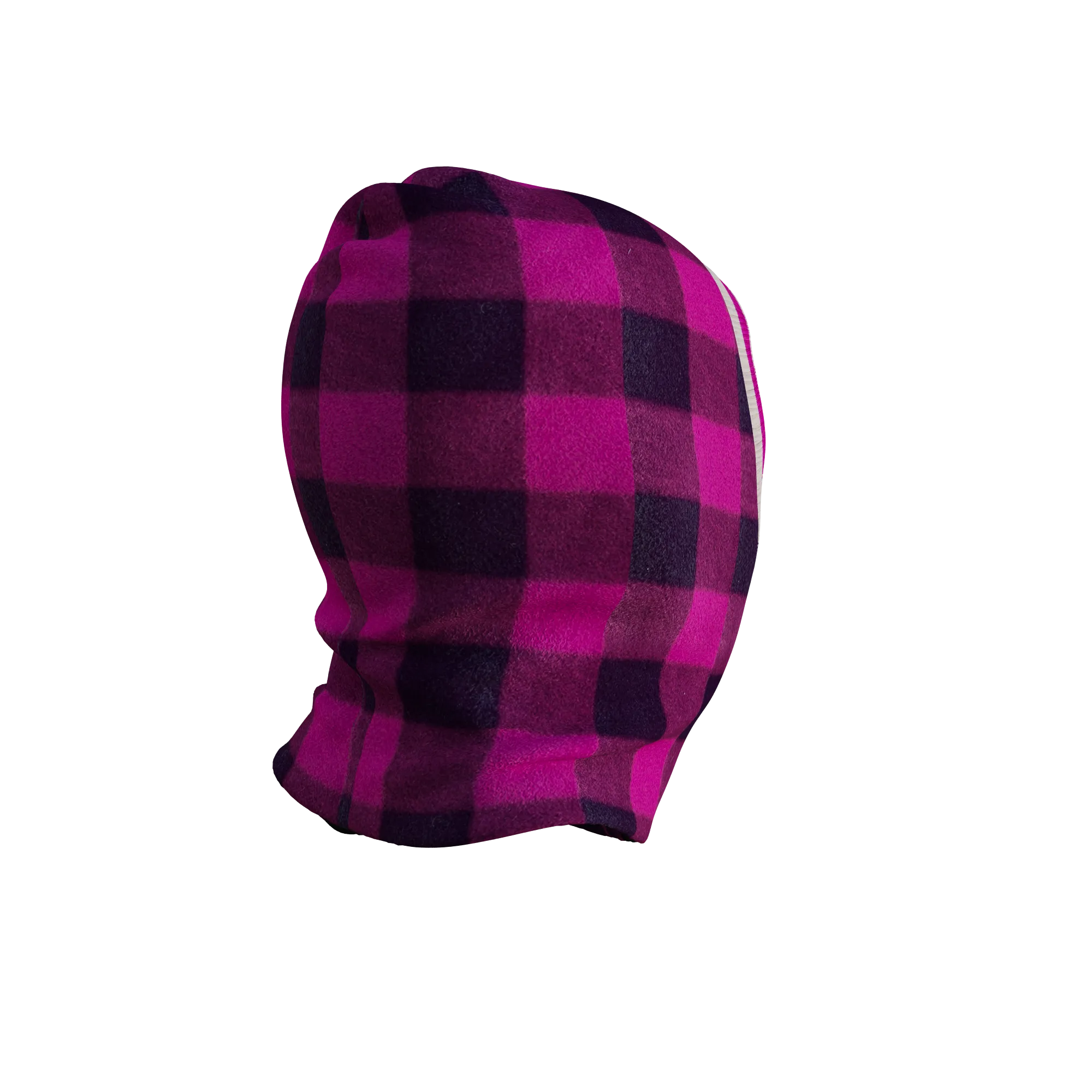 Pook Ninja - Pink Plaid and Black Double Layer Polar Fleece Balaclava