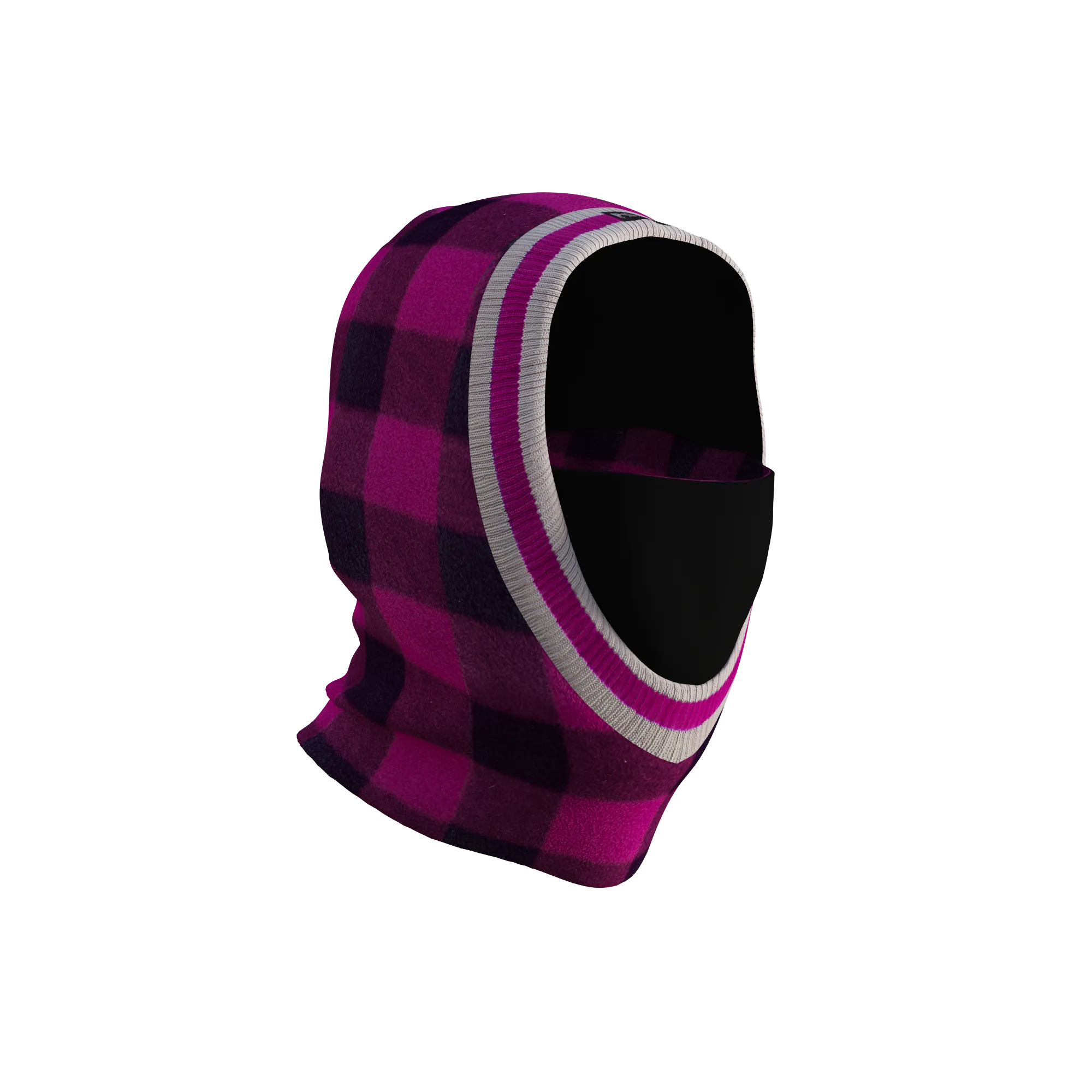 Pook Ninja - Pink Plaid and Black Double Layer Polar Fleece Balaclava