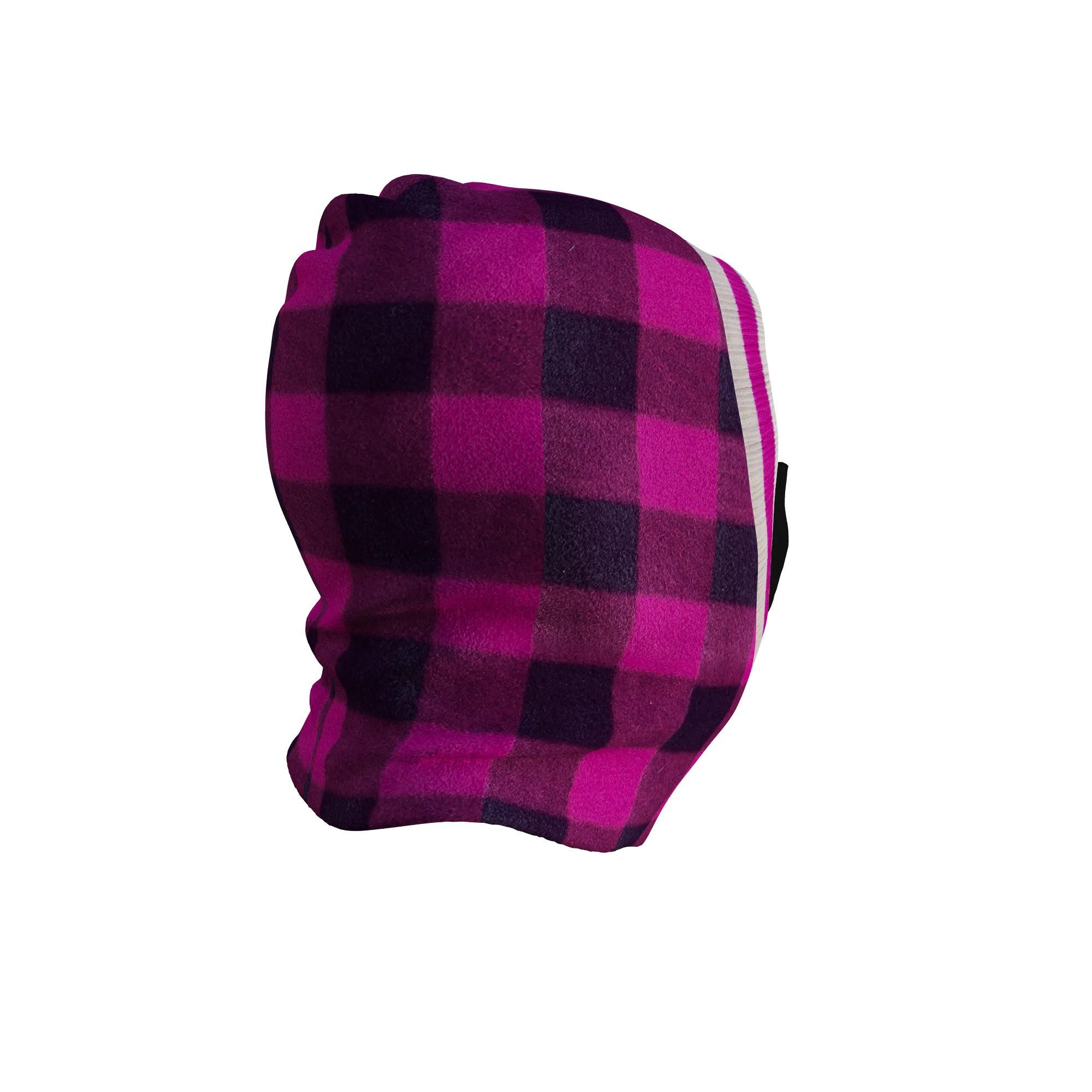 Pook Ninja - Pink Plaid and Black Double Layer Polar Fleece Balaclava