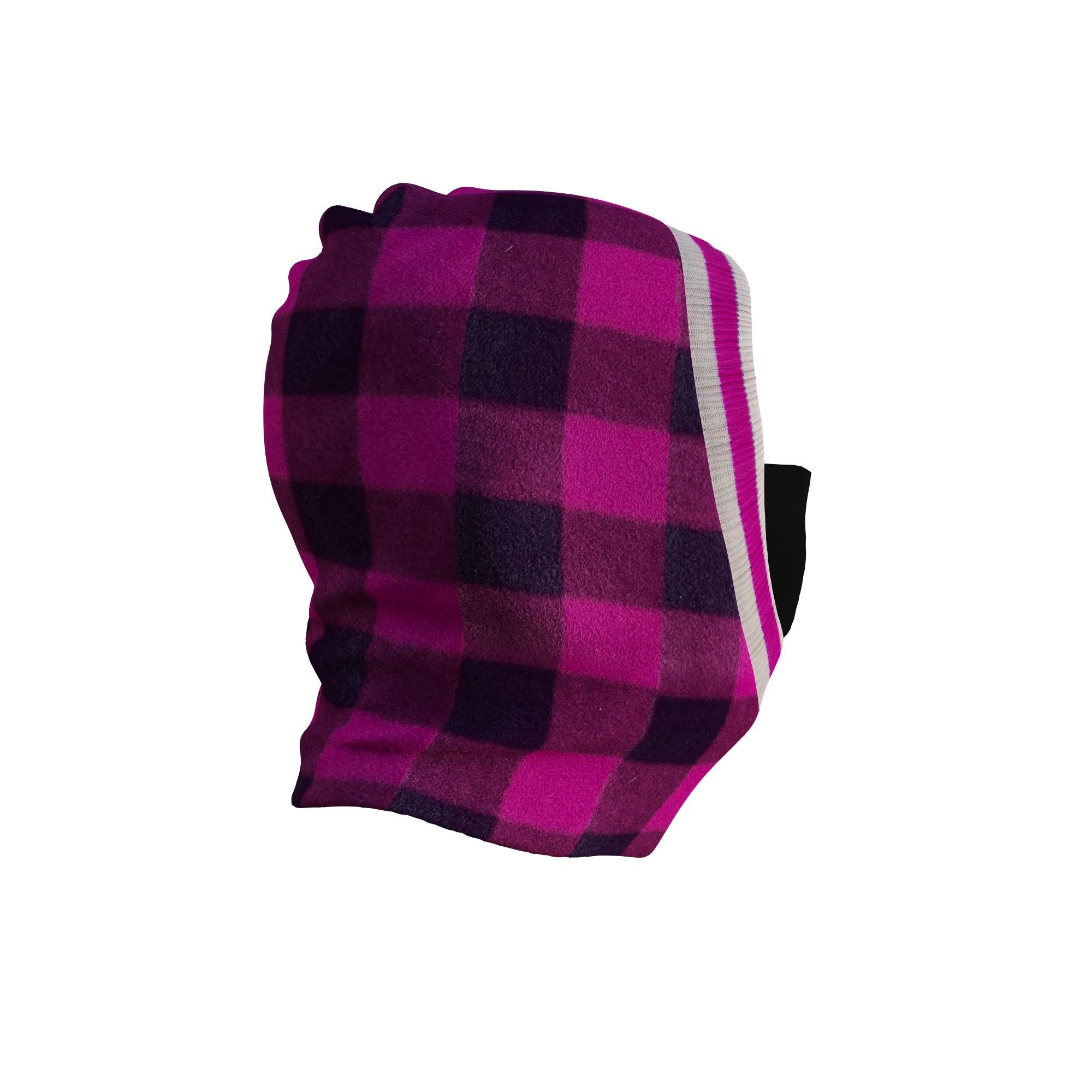 Pook Ninja - Pink Plaid and Black Double Layer Polar Fleece Balaclava