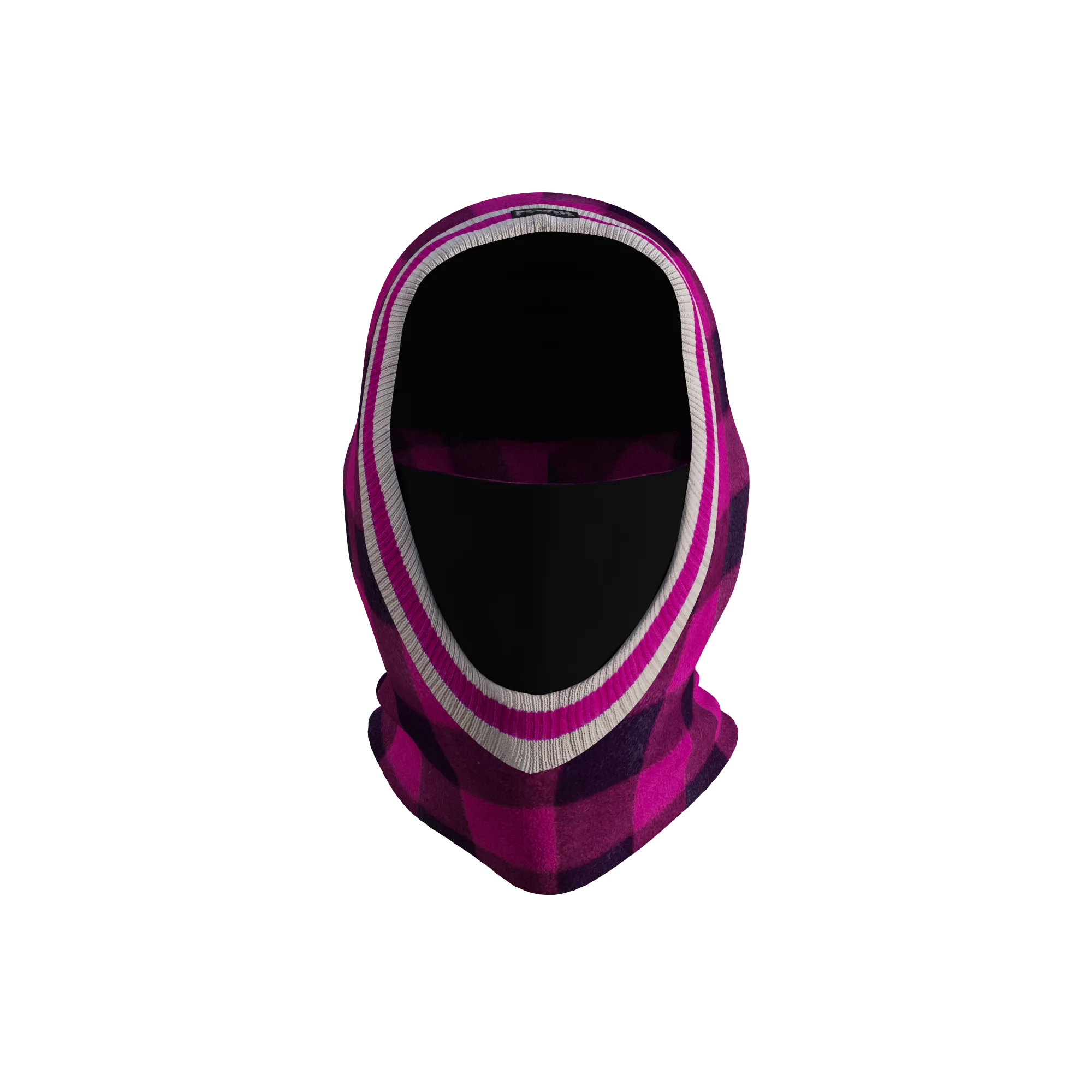 Pook Ninja - Pink Plaid and Black Double Layer Polar Fleece Balaclava