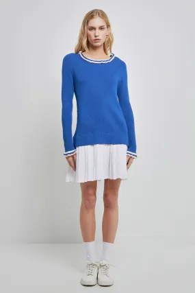 Poplin Combo Knit Dress