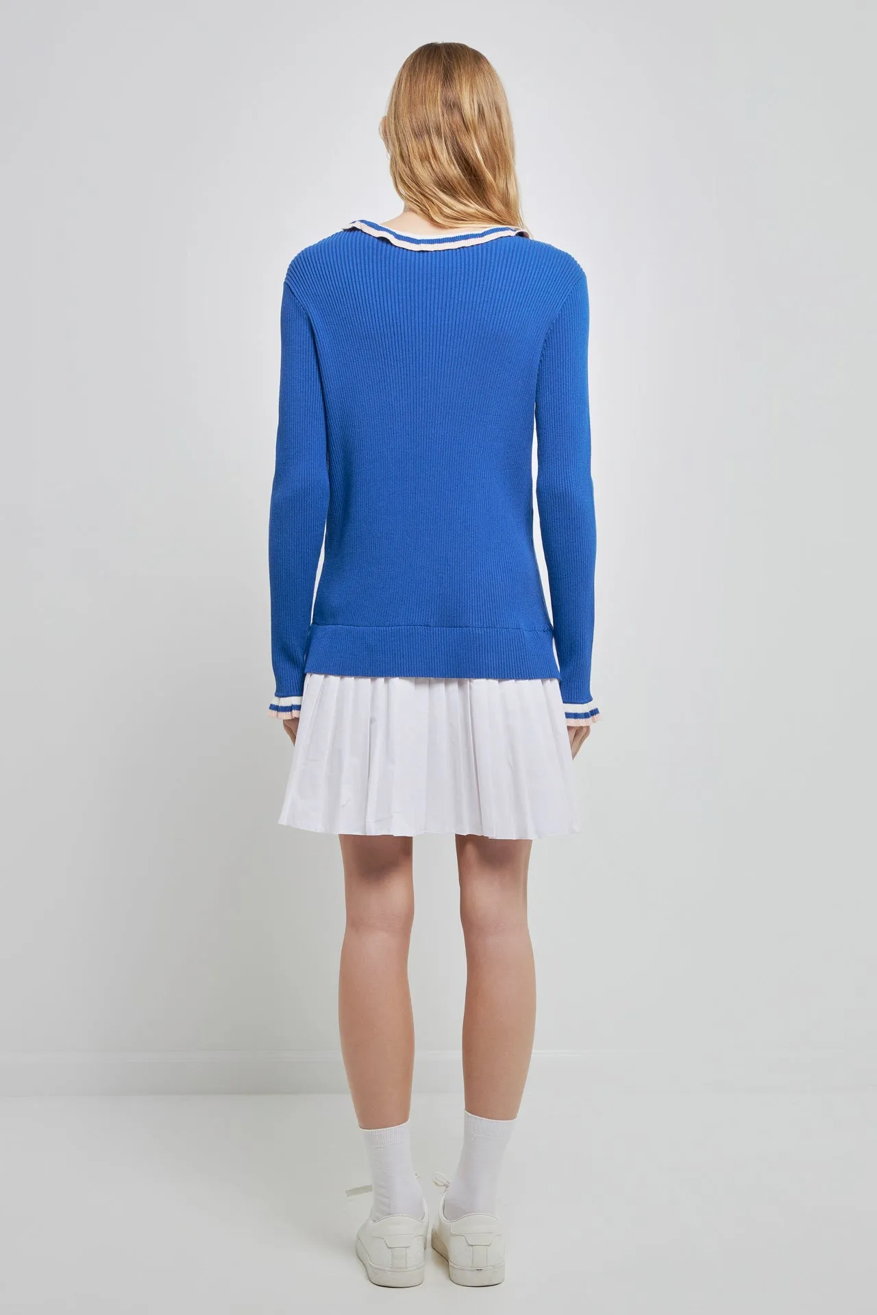 Poplin Combo Knit Dress