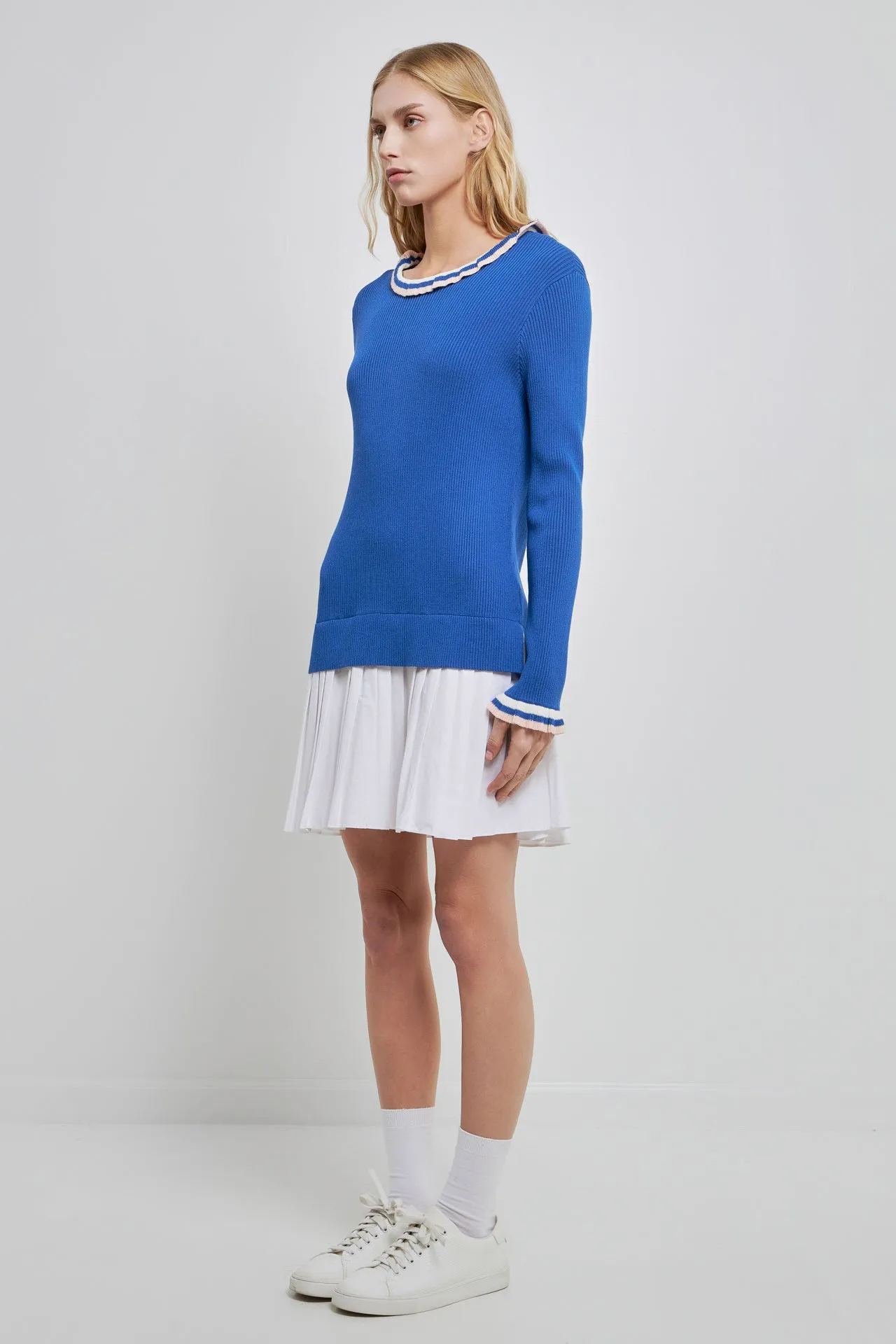 Poplin Combo Knit Dress