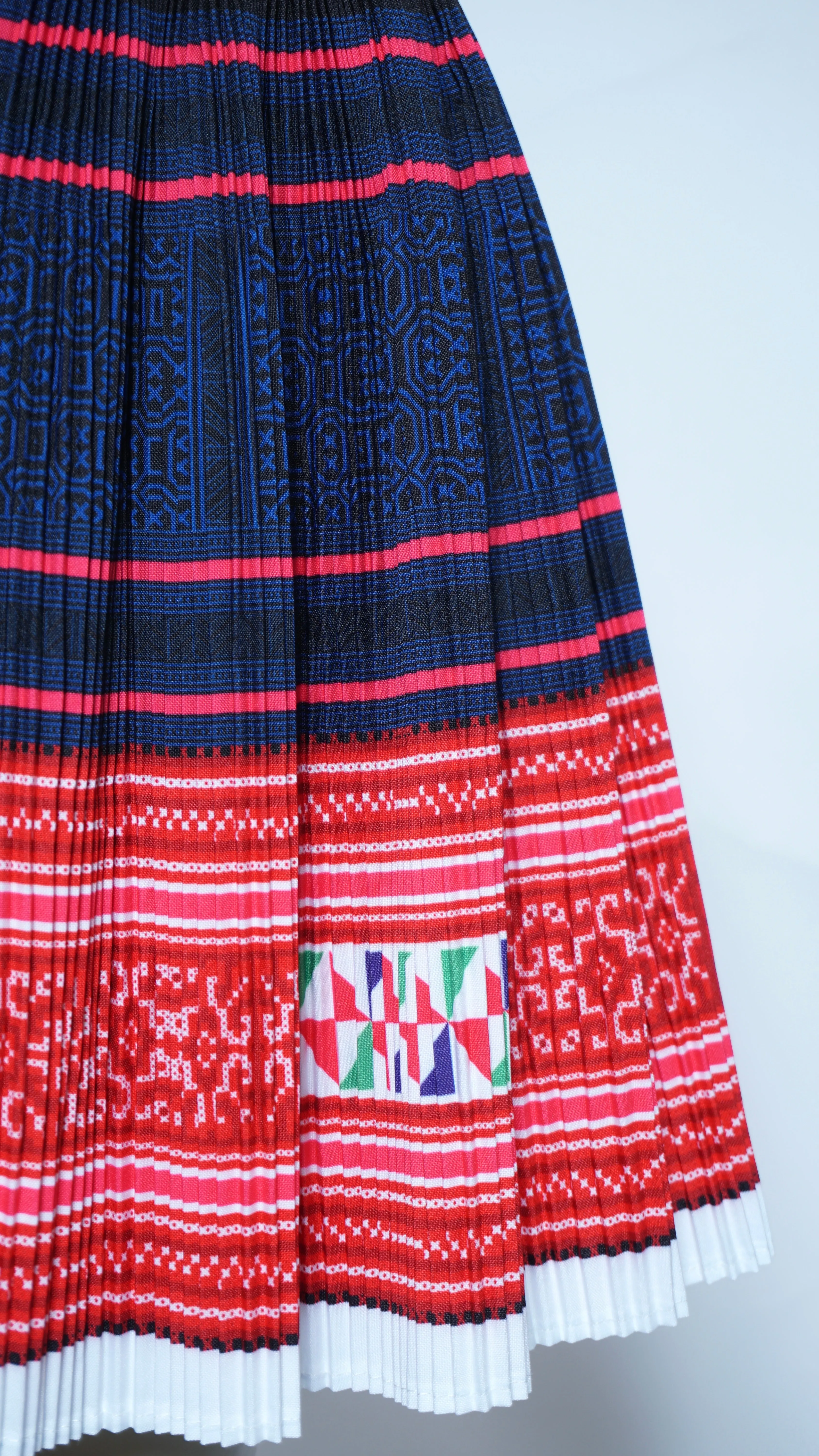 Printed Plain Fan Skirt