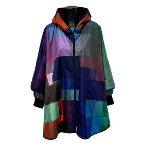 Printed Poncho Pixel Blue