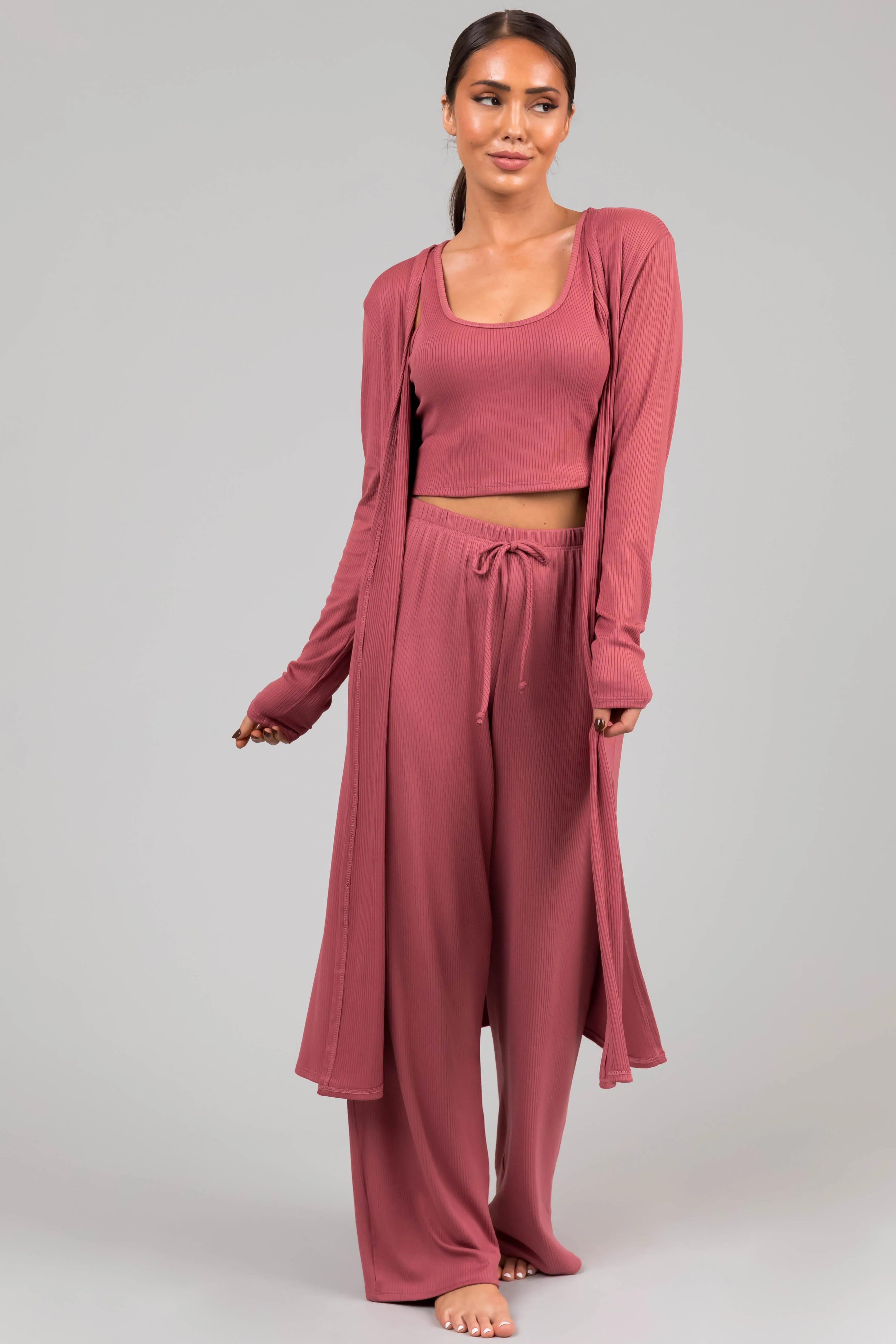 Punch Long Sleeve Cardigan 3 Piece Set