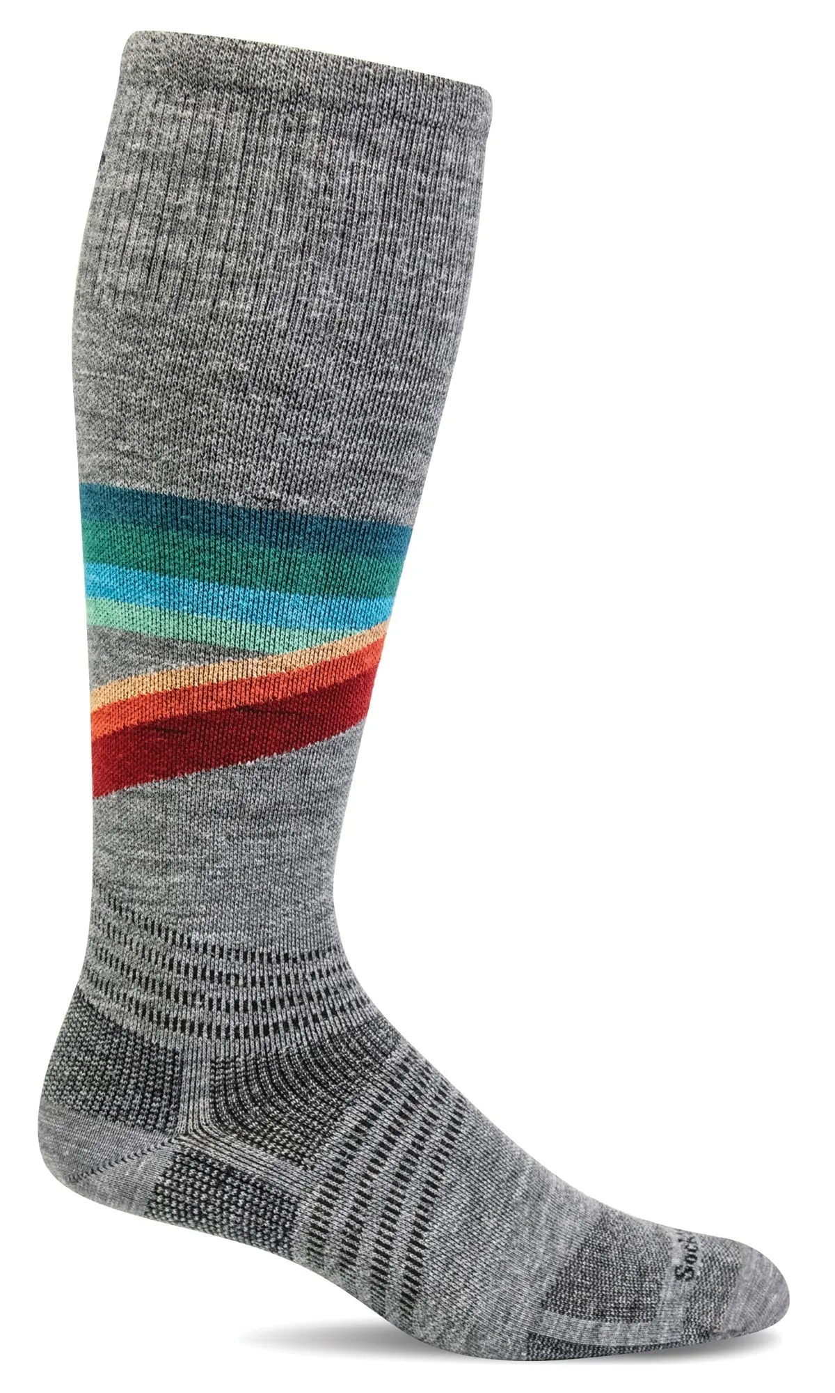 Rainbow Racer Men's Merino and Alpaca Moderate Graduated Compression Sock in Grey