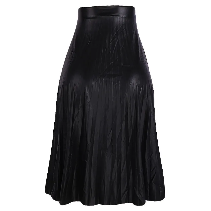 REDTAG Black Pleated Skirt for Women