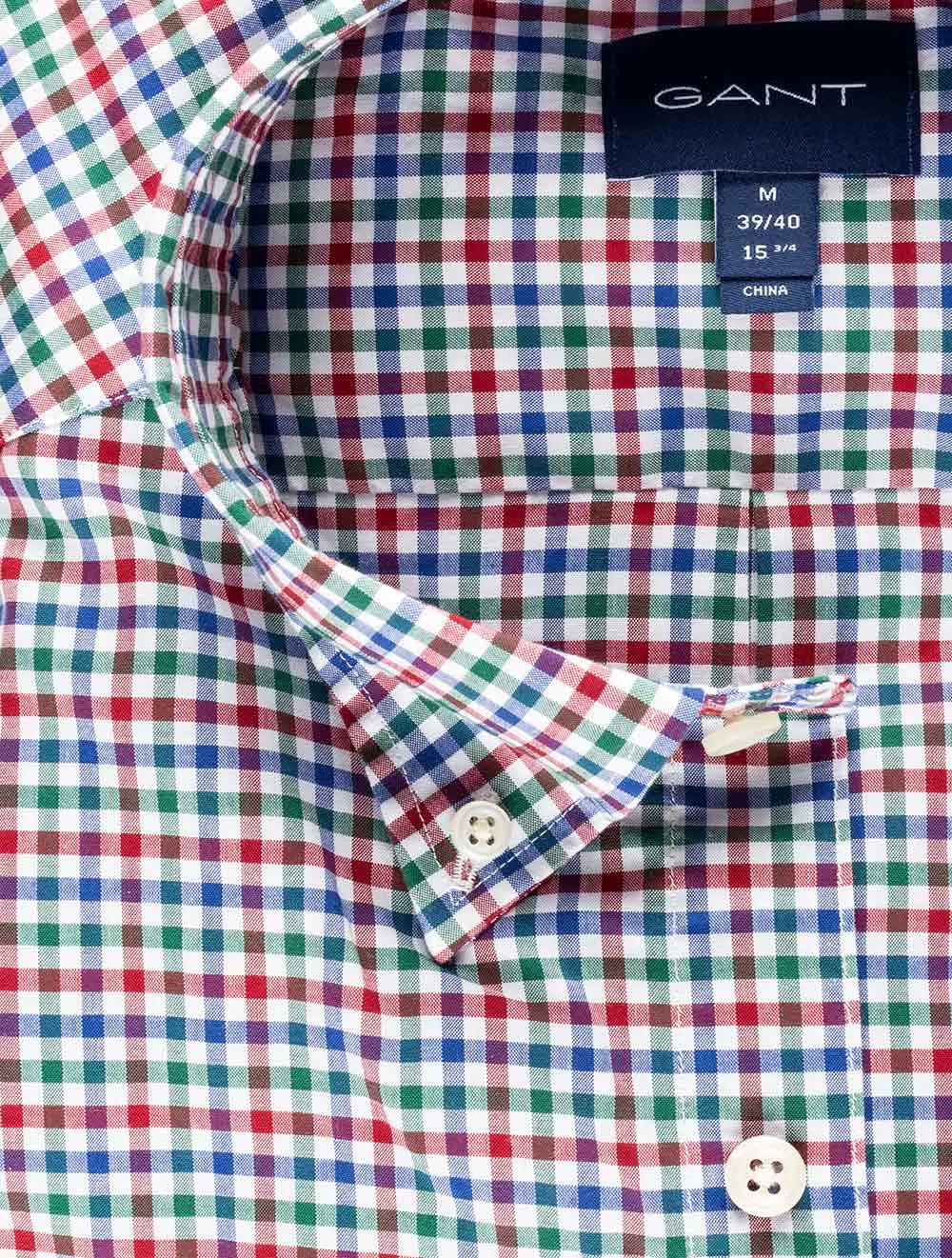 Regular Fit 3-Color Gingham Broadcloth Shirt Mahogany Red