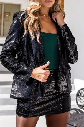 Rhonda Black Sequin Jacket