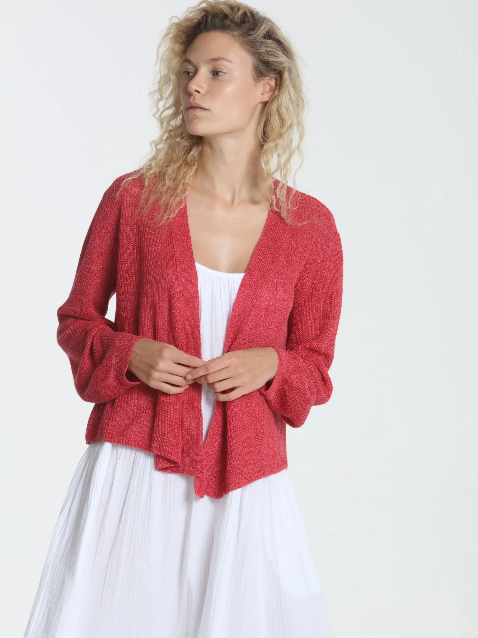 Ribbed Relax Cardigan - Desert Sun