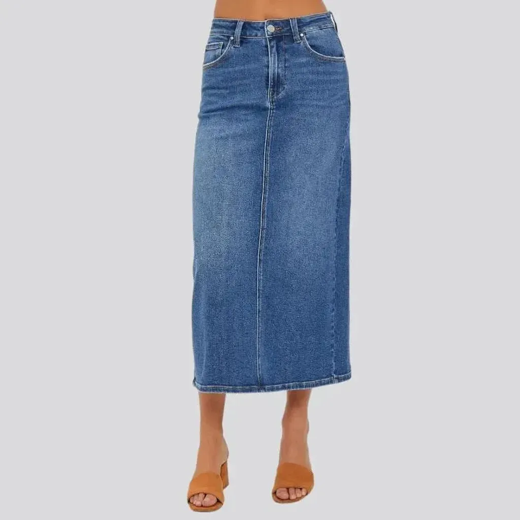 Sanded 90s jean skirt
 for women