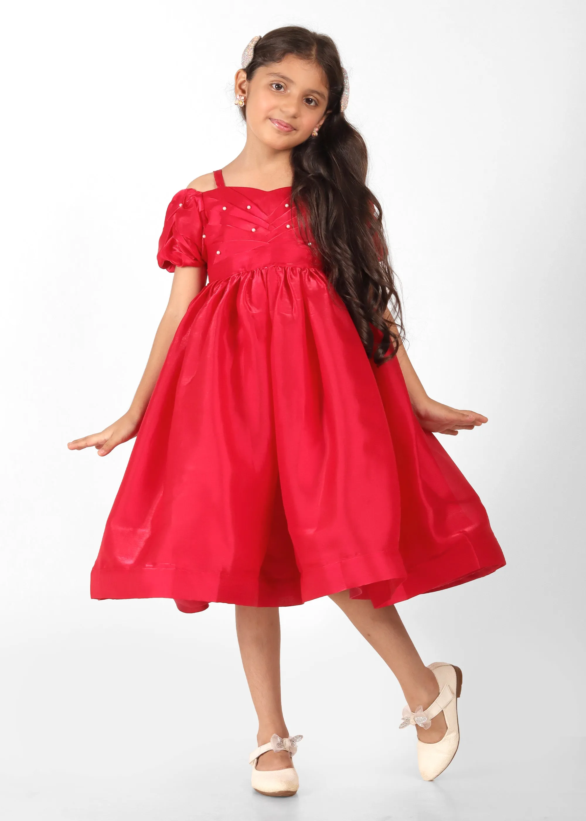 Scarlet Elegance Party Dress