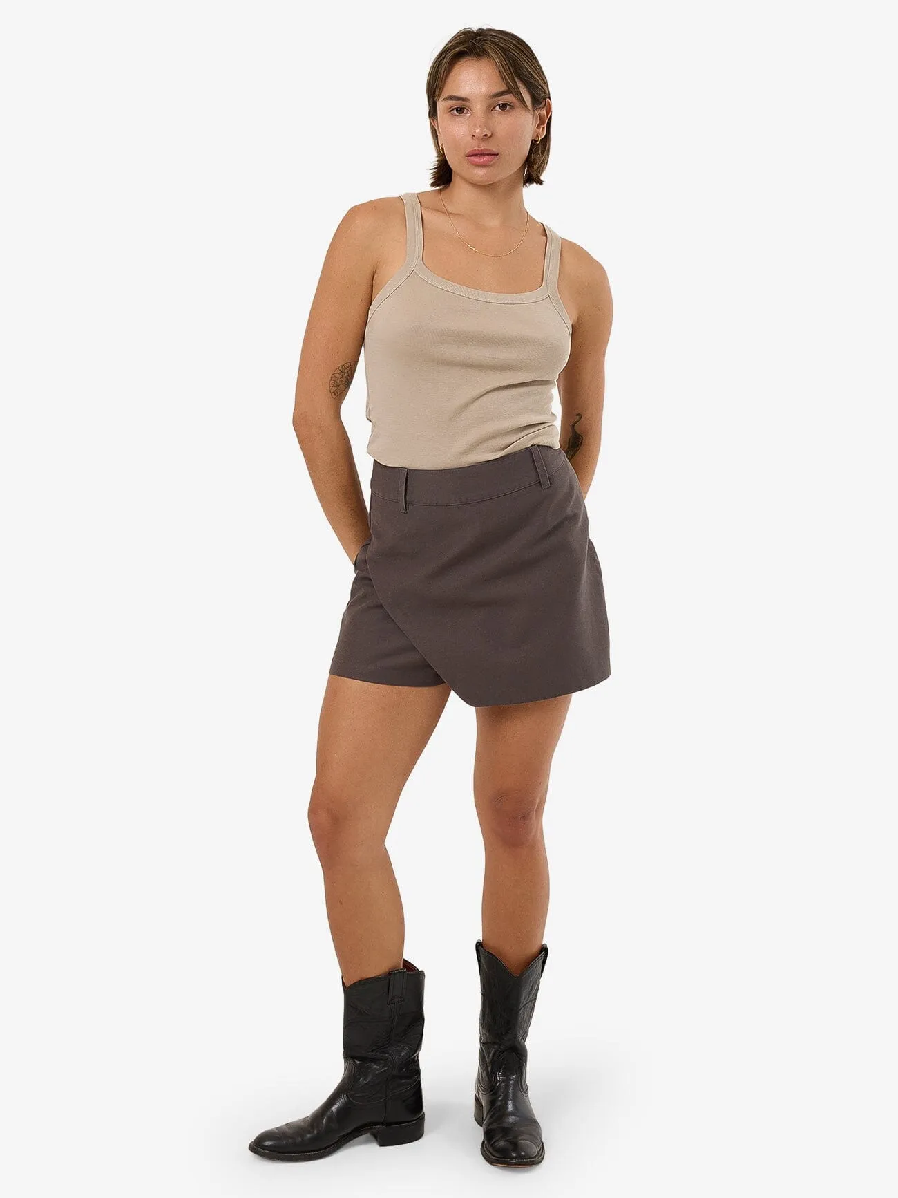 Scottie Wrap Skort - Dark Charcoal